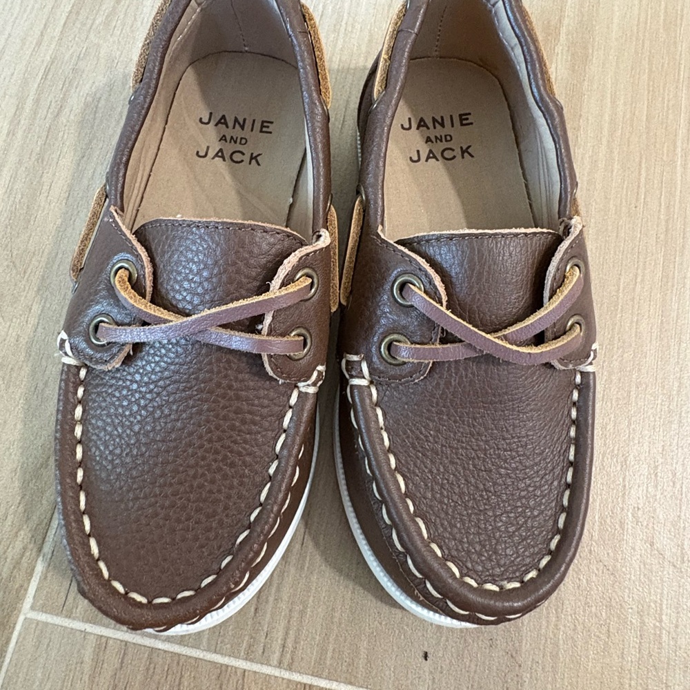 Janie and Jack Brown Kids Boat Shoes